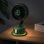1950 Vintage Desktop Fan, 3600mAh Battery - Green - تصویر 5