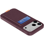 Leather Regal Case for iPhone 18 Pro Max - Card Holder, Burgundy - تصویر 6