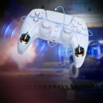 Striker Gaming Controller, 6-Axis Motion Sensor, Compatible with PC, PS5, Android, iOS - White - تصویر 5