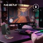 Gaming Stereo Speakers PDX543-BK - RGB Lighting, Black - تصویر 4