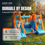 Adventure Park Inflatable Bounce House with Pool, Trampoline, Water Cannon, 60s Inflation, 135kg Load, 4.8x3.5x2.5m - Blue - تصویر 4