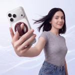 Rennes Rotating Phone Ring Stand with Liquid Silicone Loop & Magnetic Ring - Burgundy - تصویر 2