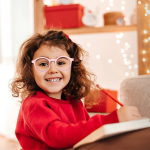 Anti-Blue Light Kids Glasses, Digital Eye Strain Relief, Lightweight Design, Perfect Kid-Fit - Pink - تصویر 2
