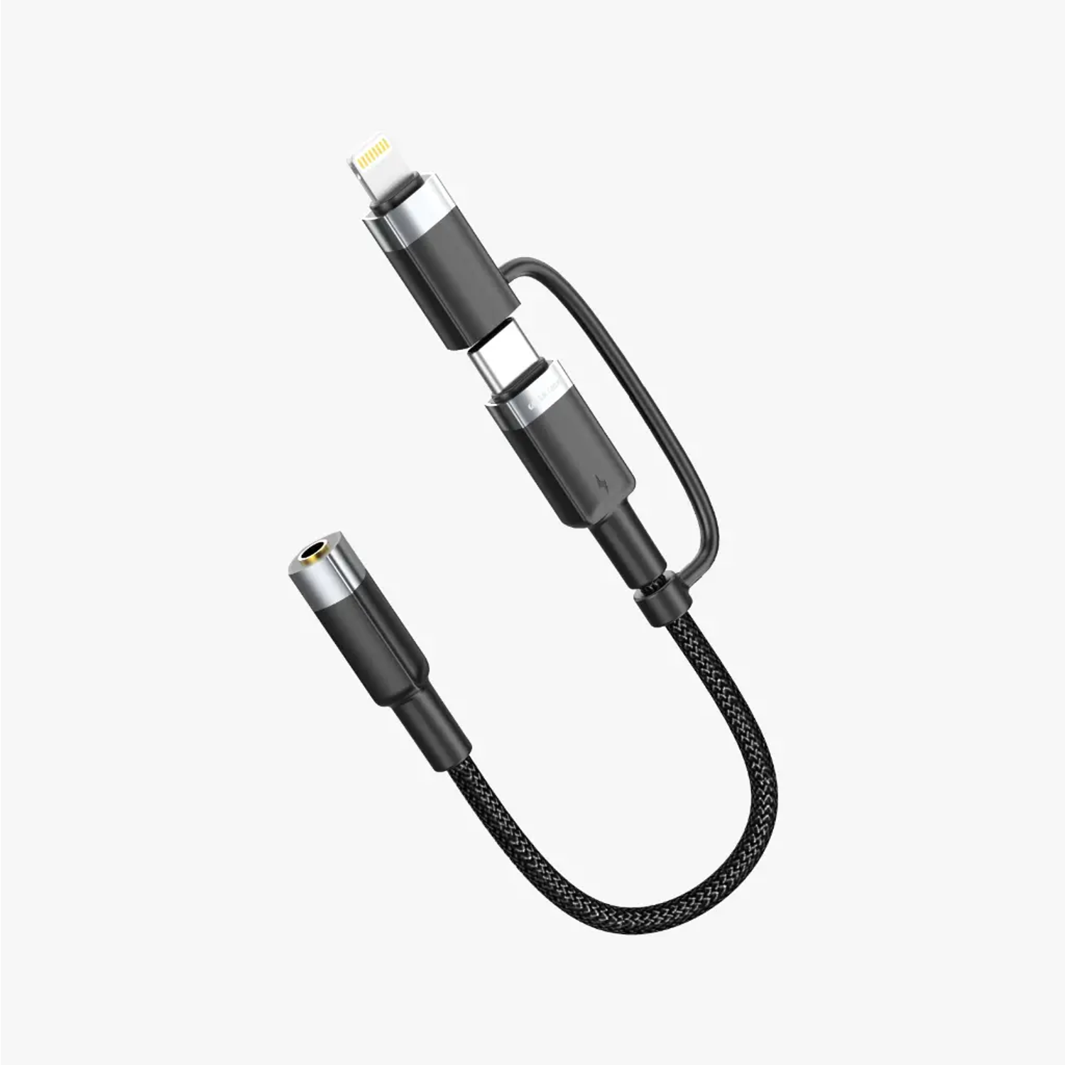 Audio Cable GN2IN1JACKBK - 2-in-1 USB-C & Lightning to 3.5mm, 12cm Audio Cable GN2IN1JACKBK - 2-in-1 USB-C & Lightning to 3.5mm, 12cm - تصویر 1