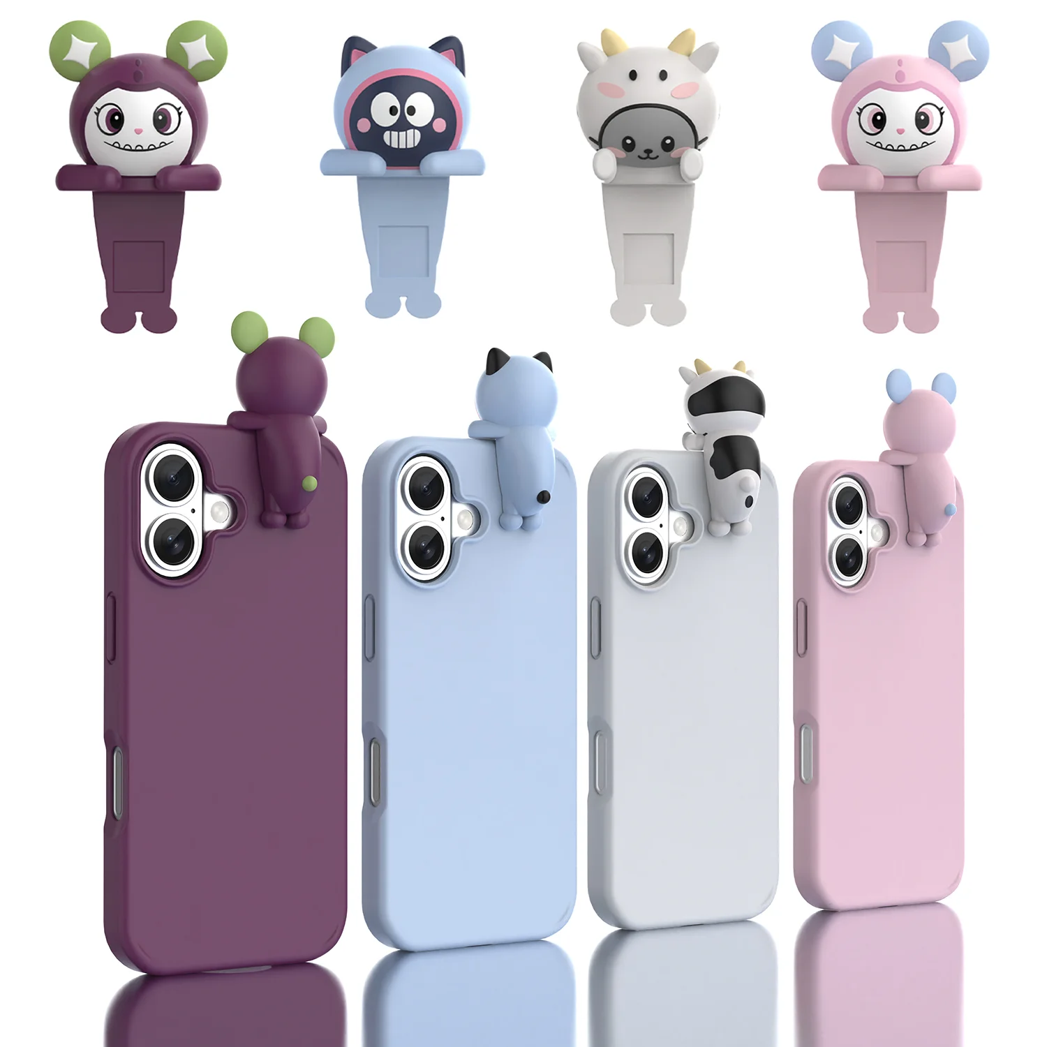 Buddies 3D Bunny Adhesive Mini Figures with 3M Glue - Multi-Color Buddies 3D Bunny Adhesive Mini Figures with 3M Glue - Multi-Color - تصویر 1