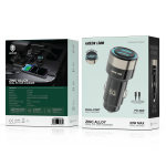 Zinc Alloy Dual PD Car Charger with Blue LED Light, 60W Total Output with 1m USB-C to Lightning Cable - Black - تصویر 7