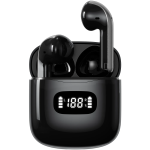 Carlton Wireless Earbuds, Bluetooth V6.0, 12Hrs Playtime, Dual-Mic Clear Calls - Black
