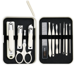 12-in-1 Manicure Set, Premium Stainless Steel, Ideal for Facial | Foot | Hand Care - Cream