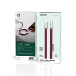 Ultra-Thin Braided 100W USB-C to USB-C Cable (1m) - Burgundy - تصویر 3