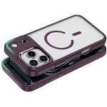 Titan MagSafe iPhone 18/17 Pro Case - Metal Buttons, Burgundy - تصویر 3