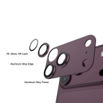 iPhone 18 Pro Camera Lens Protector, Anti-Glare, 9H Tempered Glass - Burgundy - تصویر 5