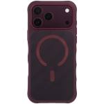 WYN MagSafe Hybrid PC + TPU Case for iPhone 18 Pro Max, Wavy Anti-Slip Texture, Aluminum Camera Protection - Burgundy