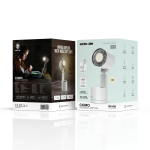 Como Folding Fan with LED Lamp, 7200mAh Battery, Portable Table Fan - White - تصویر 13