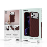 Florenza Woven Fabric MagSafe Case for iPhone 18 Pro/17 Pro 2600GS Drop Protection - Burgundy - تصویر 8