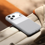 NICE MagSafe CASE for iPhone 18 Pro with Metal Buttons, Anti-Slip Texture - Silver - تصویر 2