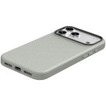 Florenza Woven Fabric MagSafe Case for iPhone 18 Pro Max/17 Pro Max 2600GS Drop Protection - Silver - تصویر 6