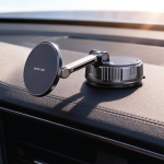 GX-12 MagSafe Suction Phone Holder, 360° Rotation, N52 Strong Magnets, Washable Suction Cup, Dashboard Fit - Black - تصویر 3