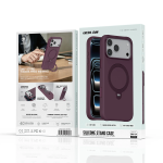 Silicone Stand Case for iPhone 18 Pro Max, 360° Rotating Stand - Burgundy - تصویر 12