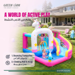 Wonder Land Inflatable Bounce House with Trampoline, Basketball Hoop, Tunnel & Pool, Ages 3-8, 3.7x3.2x2.0m - Pink - تصویر 3