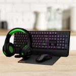 Gaming Set PDX213-BK - 4-in-1, Rainbow Keyboard, 800-3400 DPI Mouse, Black - تصویر 5