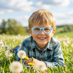 Anti-Blue Light Kids Glasses, Digital Eye Strain Relief, Lightweight Design, Perfect Kid-Fit - Blue - تصویر 3