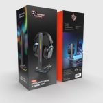 Headphone Stand PDX528 - RGB Sound Activated, Dual USB 2.0, Black - تصویر 5