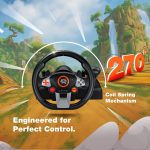 Gaming Racing Wheel PDX627 - 270° Steering Wheel with Pedals and Gear Lever - تصویر 3