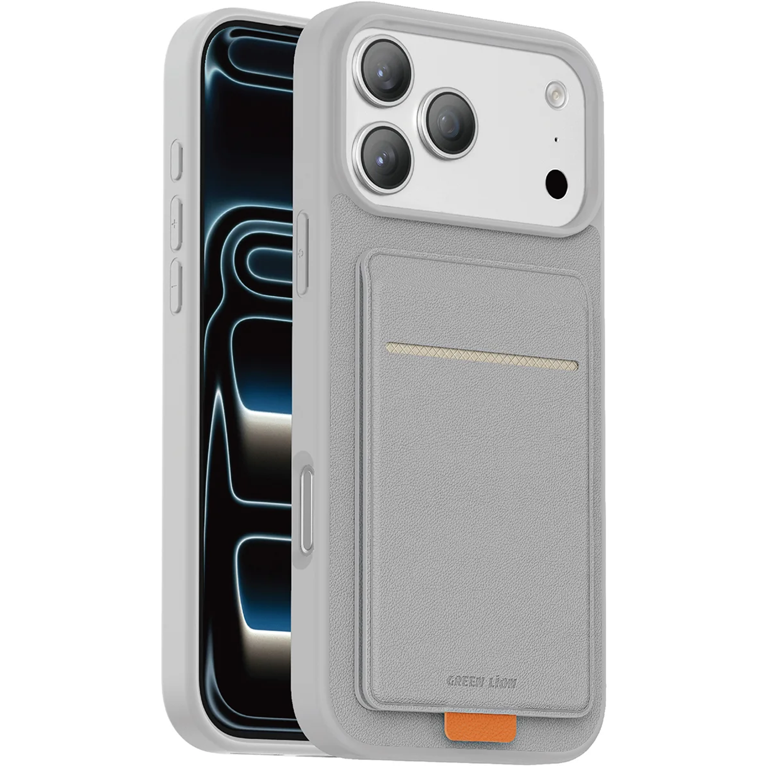 Leather Regal Case for iPhone 18 Pro Max - Card Holder, Silver Leather Regal Case for iPhone 18 Pro Max - Card Holder, Silver - تصویر 1