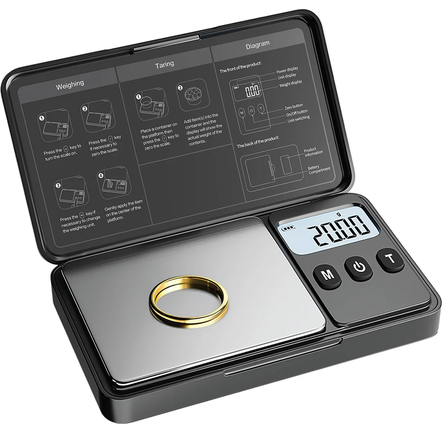 Jewelry Scale GWS-15 - 300g Capacity, Black Jewelry Scale GWS-15 - 300g Capacity, Black - تصویر 1