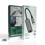 Link Hub USB-C to Ethernet Adapter 1000Mbps Aluminum Alloy Braided Cable Plug & Play - Grey - تصویر 7