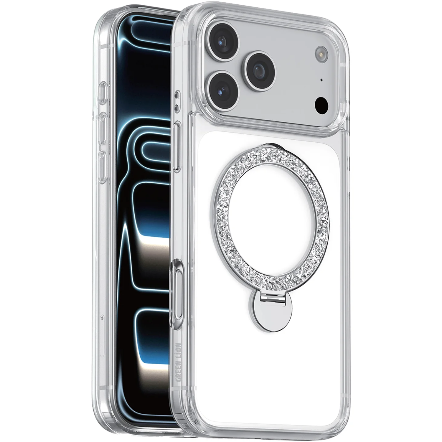 Richmond iPhone 18 Pro Max MagSafe Case with 360 Glitter Stand - Clear Richmond iPhone 18 Pro Max MagSafe Case with 360 Glitter Stand - Clear - تصویر 1