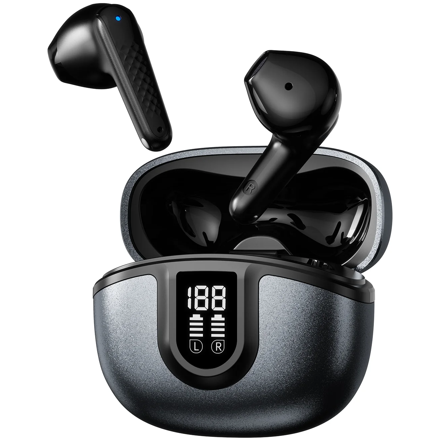 Lancaster Wireless Earbuds, Bluetooth 6.0, 13H Playtime, Touch Control, Dual-Mic Clear Calls, LED Display - Black Lancaster Wireless Earbuds, Bluetooth 6.0, 13H Playtime, Touch Control, Dual-Mic Clear Calls, LED Display - Black - تصویر 1