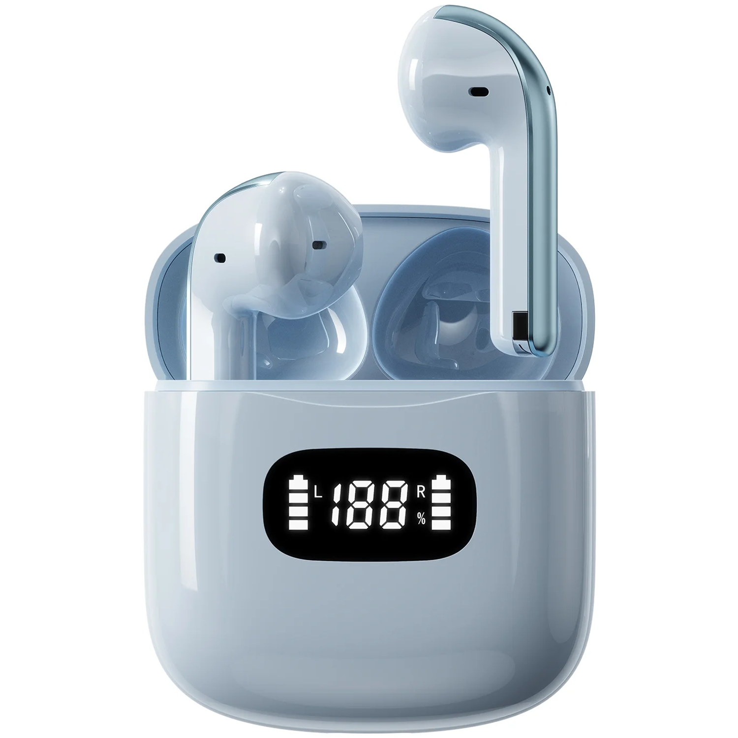 Carlton Wireless Earbuds, Bluetooth V6.0, 12Hrs Playtime, Dual-Mic Clear Calls - Blue Carlton Wireless Earbuds, Bluetooth V6.0, 12Hrs Playtime, Dual-Mic Clear Calls - Blue - تصویر 1