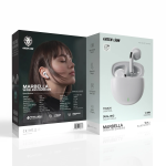 Marbella Wireless Earbuds, Bluetooth V6.0, 10M Range, 12 Hours Playtime with Case, High-Quality Sound - White - تصویر 3