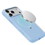 Silicone Stand Case for iPhone 18 Pro Max, 360° Rotating Stand - Blue - تصویر 7