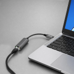 Link Hub USB-C to Ethernet Adapter 1000Mbps Aluminum Alloy Braided Cable Plug & Play - Grey - تصویر 4