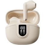 Lancaster Wireless Earbuds, Bluetooth 6.0, 13H Playtime, Touch Control, Dual-Mic Clear Calls, LED Display - Beige - تصویر 3