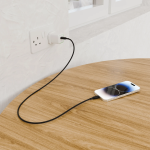 USB Cable USB-A to USB-C 60W 1m - Silicone, Black - تصویر 2