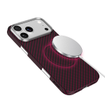 KEVLAR iPhone 18 Pro MagSafe Case, 5x Stronger Aramid Fiber Protection, Scratch & Impact Resistant - Burgundy - تصویر 2