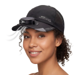 Solar Cooler Cap with Rechargeable Bladeless Fan, UV Protection, 5×Speed Levels, 5300 RPM - Black - تصویر 4