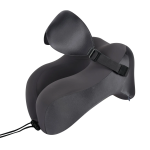 Travel Neck Pillow & 3D Eye Mask - Grey - تصویر 5