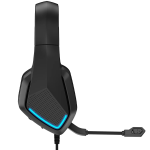 Commander Wired Gaming Headphones with Ambient LED Light & Fold-Away Mic - Black - تصویر 6