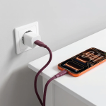 60W PD USB-C to USB-C PVC Fast Charging Cable (1m) - Burgundy - تصویر 2