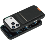 Leather Regal Case for iPhone 18 Pro - Card Holder, Black - تصویر 5