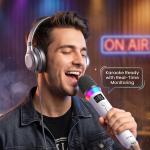 Wireless Microphone GM-97X with Remote - White - تصویر 4