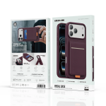 Leather Regal Case for iPhone 18 Pro Max - Card Holder, Burgundy - تصویر 7