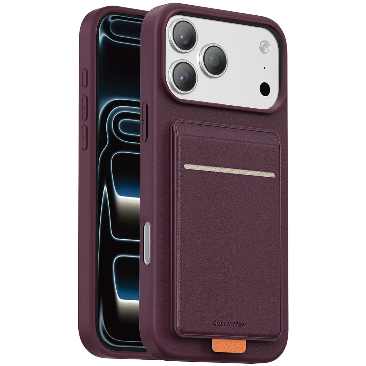 Regal Leather MagSafe Case for iPhone 18 Pro - Card Holder, Burgundy Regal Leather MagSafe Case for iPhone 18 Pro - Card Holder, Burgundy - تصویر 1