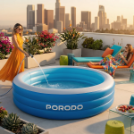 Lifestyle Propre Family Inflatable Swimming Pool 229x229x56cm 3 Air Chambers Quick Setup - Blue - تصویر 3