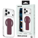 iPhone 18 Pro Max MagSafe Case, Leather Hand Grip - Burgundy - تصویر 3