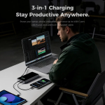 Madrid 25000mAh Power Bank 100W PD Ultra-Fast Built-in USB-C Cable Digital Display - Black - تصویر 2